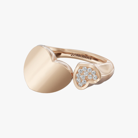 Two Hearts Diamond Ring